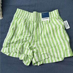 Old Navy Lime and White Striped Women's Shorts